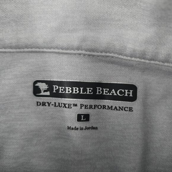 Pebble Beach dry-luxe performance pullover 1/4 sweater mens Large gray blue 5354 - Picture 7 of 9
